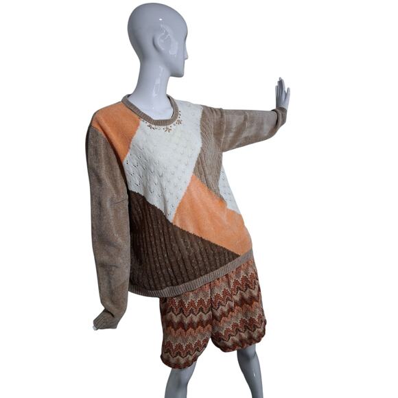 Y2k Vtg Alfred Dunner Chenille Crew Grungecore Women XL Grandpa Sweater - Picture 6 of 12